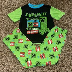 Creeper Kids Pajama Set - Black and Green